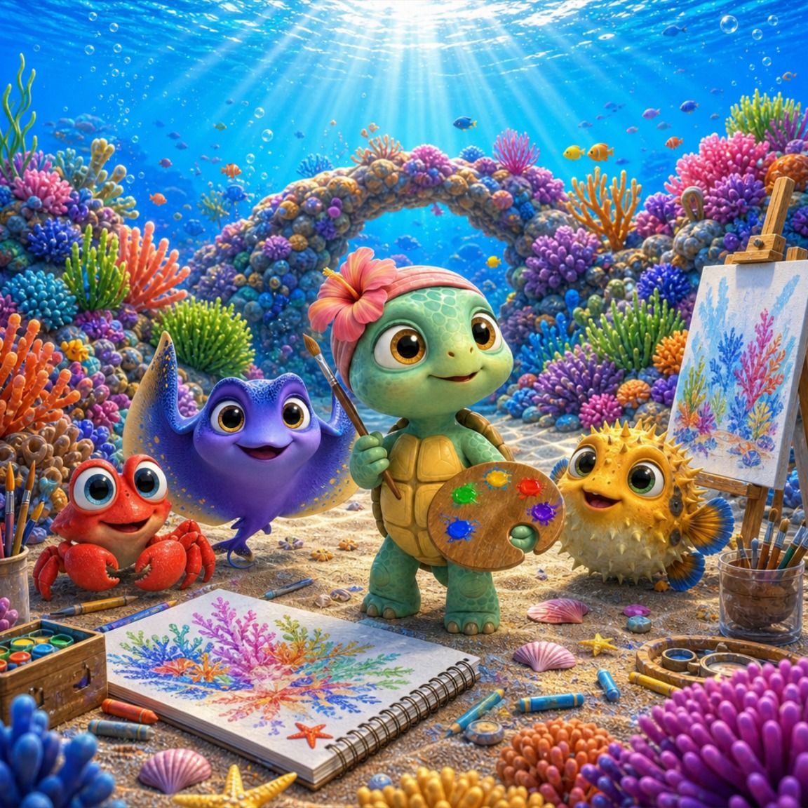 Tavi and friends at Coral Cove