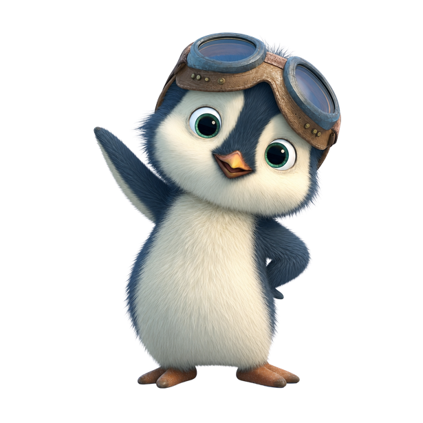 Pedro the penguin waving